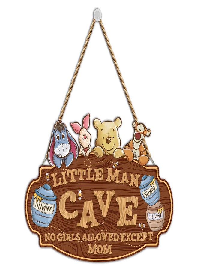 Hatzelou Classic Winnie Nursery Decor, Winnie Baby Room Hanging Wall Art Decoration, the Pooh Baby Decor for Little Boy, Winnie Baby Decor, Boys Cave Wooden Sign, Perfect for Baby Shower Room Decor - Image 1